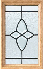 33 x 78 Cottage Oak Leaded Glass Door