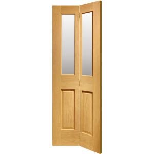 27 x 78 Malton Oak Bi-Fold Door Clear Glazed