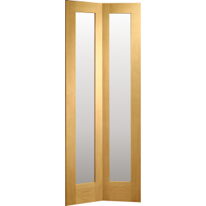 30 x 78 Pattern 10 Oak Bi-Fold Door Clear Glazed