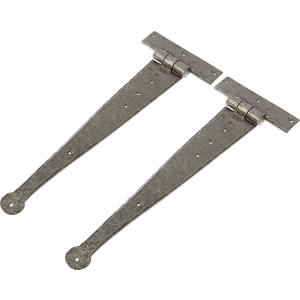 370mm Antique Pewter Plain Spear T-Hinges