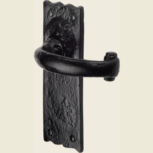 Rhyl Colonial Black Iron Door Handles