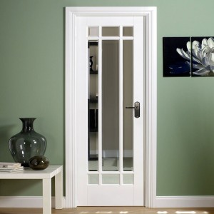 Bletchley Manhattan Nine Light Bevelled Glass Doors White Primed