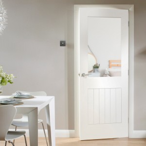 Market Drayton White Primed Glazed Suffolk Doors