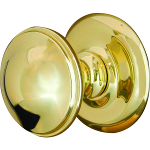 Round Dome Centre Door Knob Polished Brass