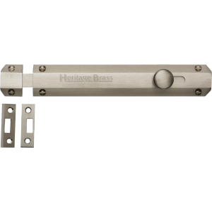 203mm Flat Slide Action Door Bolt Satin Nickel