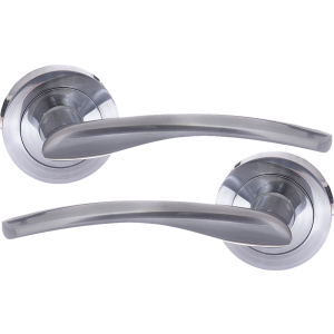 Arizona Lever On Rose Door Handles Satin Chrome