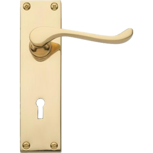 Victorian Scroll Sash Lock Door Handles Polished Brass