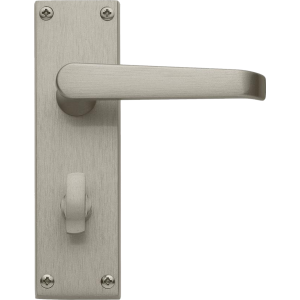 Victorian Bathroom Lock Door Handles Satin Nickel