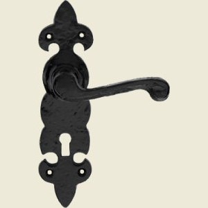 Fleur De Lys Black Iron Lock Handle