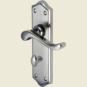 Buckingham Mercury Split Finish Bathroom Lock Handles