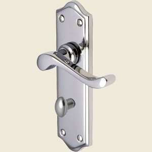 Buckingham Polished Chrome Bathroom Lock Handles