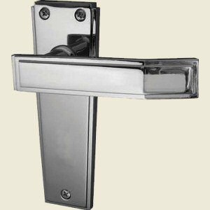 Deco Satin Chrome Lever Latch Door Handles