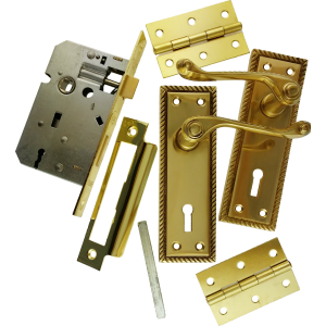 Georgian Brass-Ware Premium 3-Lever Lock Pack