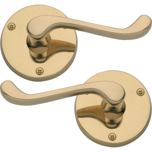 Victorian Scroll Lever On Rose Door Handles Polished Brass