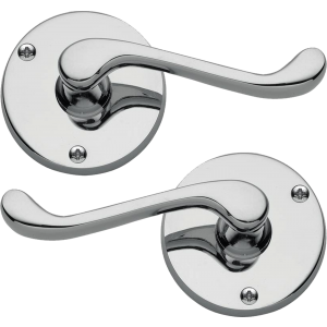 Victorian Scroll Lever On Rose Door Handles Polished Chrome