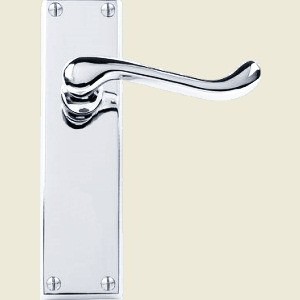 Victorian Scroll Lever Polished Chrome Lever Latch Handles