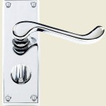 Victorian Scroll Lever Polished Chrome Privacy Handles