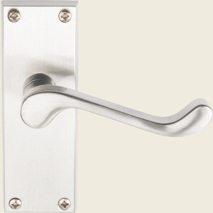 Victorian Scroll Satin Nickel Latch Door Handle