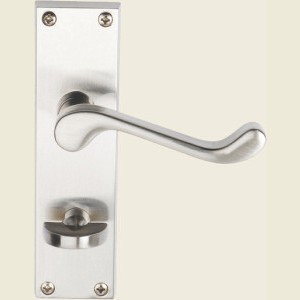 Victorian Scroll Satin Nickel Bathroom Lever Handle