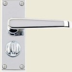 Victorian Straight Lever Polished Chrome Privacy Handles