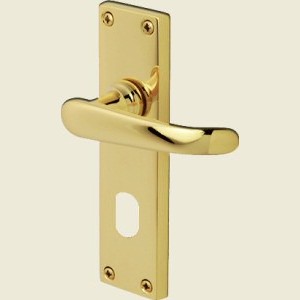 Windsor Polished Brass Oval Lever Lock Handle