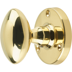 JV34 Architectural Quality Polished Brass Oval Door Knob Set