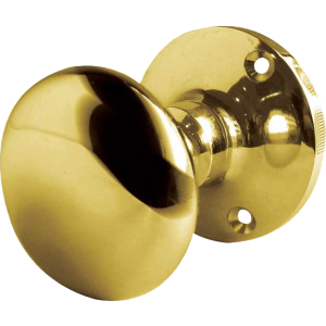 JV35B Polished Brass Mushroom Door Knob Set