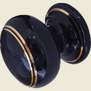 JC70 Black Goldline Porcelain Door Knob Set