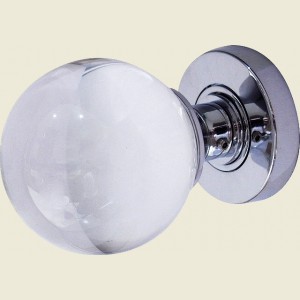 JH5201 Polished Chrome Glass Ball Door Knob Set