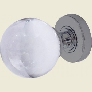 JH5201 Satin Chrome Glass Ball Door Knob Set