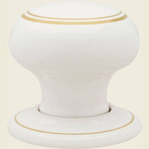 JC20 White Goldline Porcelain Door Knob Set