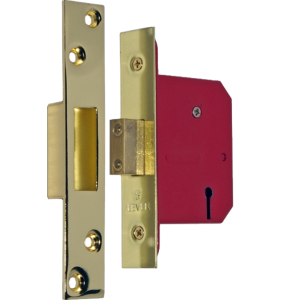 80mm 5 Lever Mortice Deadlock Polished Brass