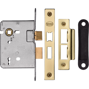 76mm 3-Lever Mortice Sashlock Satin Brass