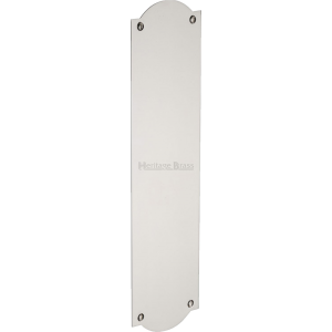 30cm Shaped Finger Plate Door Push Polished Nickel