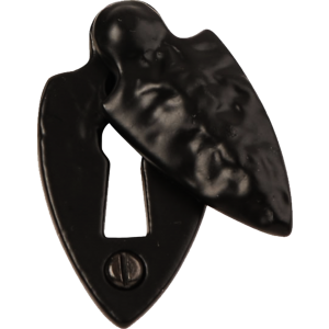 58mm Shield Covered Keyhole Escutcheon Black Iron