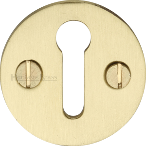 32mm Round Open Keyhole Escutcheon Satin Brass