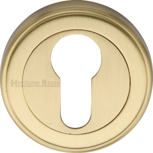 50mm Round Euro Profile Lock Escutcheon Satin Brass