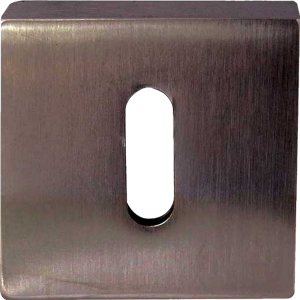 51mm Square Open Keyhole Escutcheon Dark Bronze