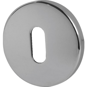 Round Polished Chrome Standard Keyhole Escutcheon