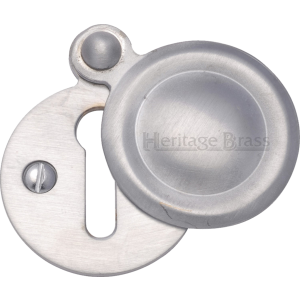 33mm Round Covered Keyhole Escutcheon Satin Chrome