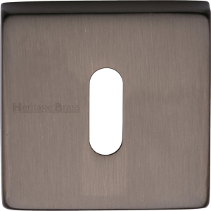 54mm Square Open Keyhole Escutcheon Matt Bronze