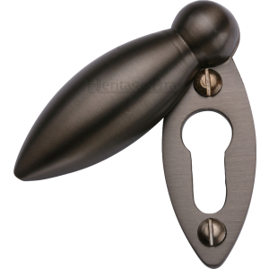 59mm Teardrop Covered Keyhole Escutcheon Matt Bronze