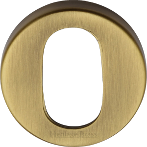 45mm Round Oval Profile Lock Escutcheon Antique Brass