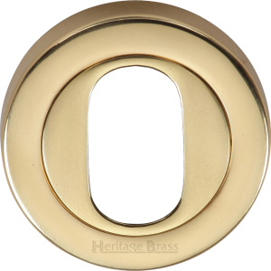 53mm Round Oval Profile Lock Escutcheon Polished Brass