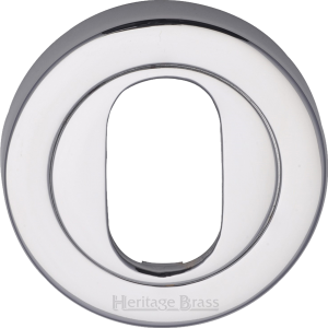 53mm Round Oval Profile Lock Escutcheon Polished Chrome