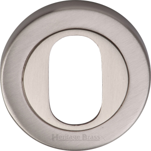 53mm Round Oval Profile Lock Escutcheon Satin Nickel