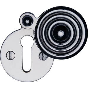 33mm Reeded Round Covered Keyhole Escutcheon Polished Chrome
