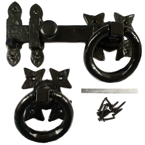 Black Iron Gothic Ring Door Handle Latch