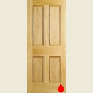 30 x 78 Flat 4-Panel Oak Fire Door