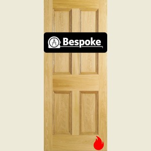 Bespoke  Flat 4-Panel Oak Fire Door